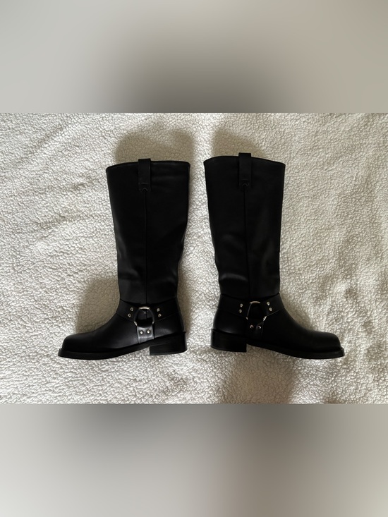 Shoes - Tall Black Motorcycle Boots